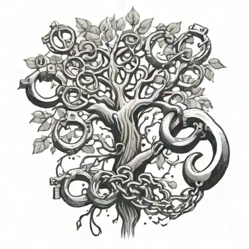 A Family Tree Intertwined With Barbells And Handcuffs As A Nod To Your Career And Loved Ones