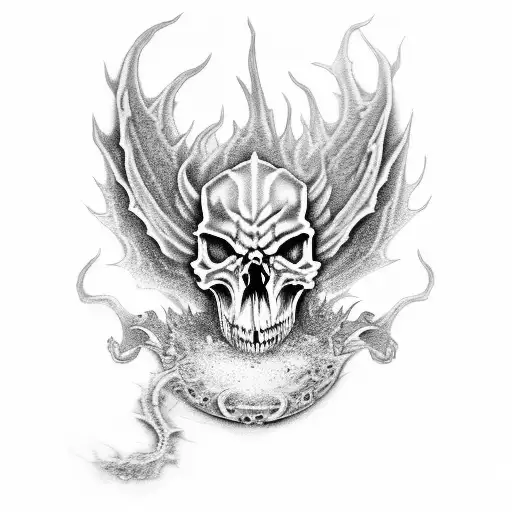 Skull Dragon Fire