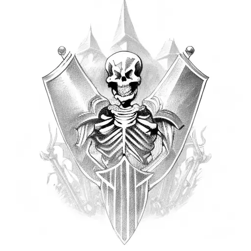 Skeleton Warrior With Shield And Mace