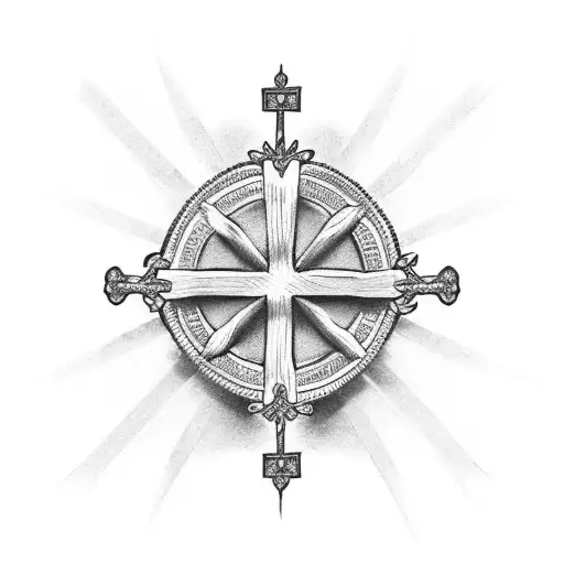 Cross With Crown Sitting On Top