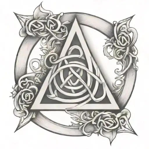 Triquetra Symbol With The Names Melanie Cristhian And Aday