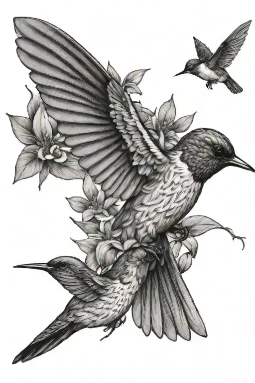 Humming Bird And Oriole Bird