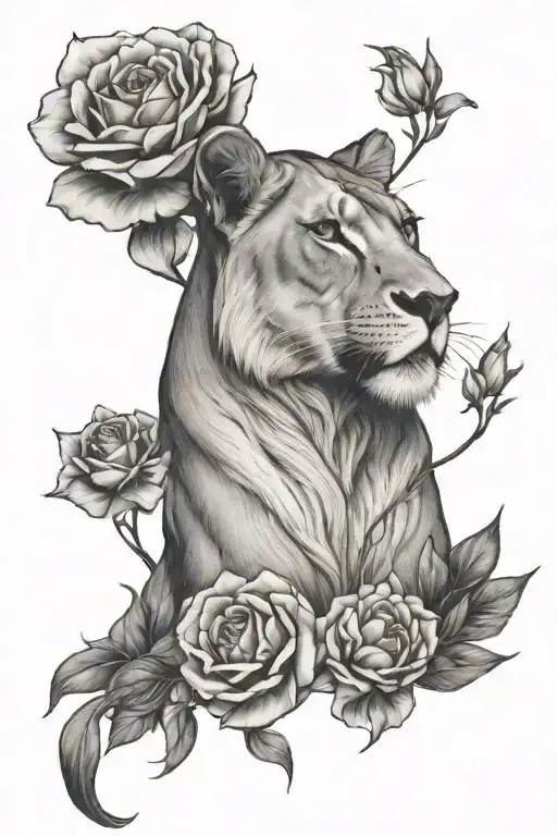 Half Lioness Symbolizing Strength