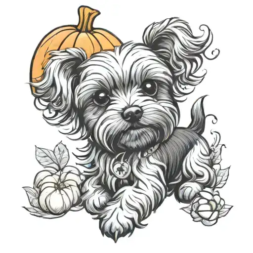 Pumpkin And Black Yorkiepoo