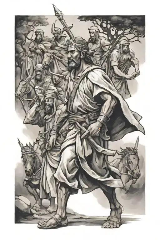 Joshua From The Bible Leading His People Walking