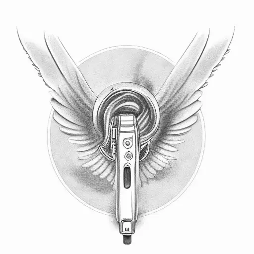 Glock With Angel Wings And Halo