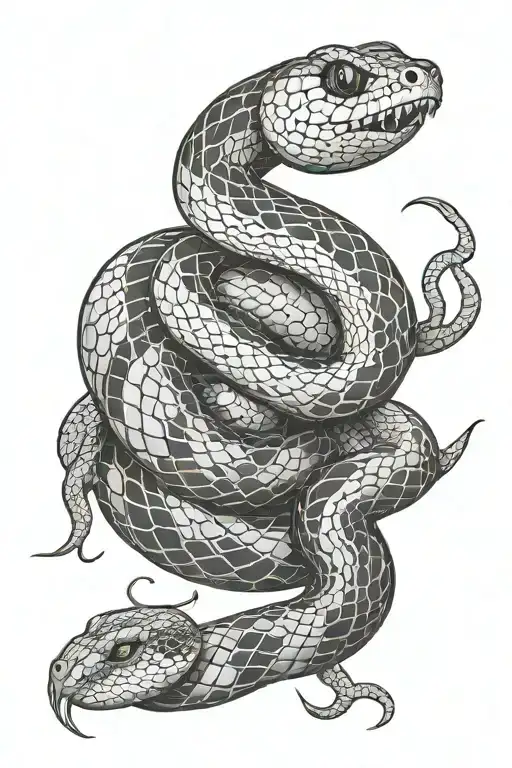 Snake Coiled Snake Wrapped