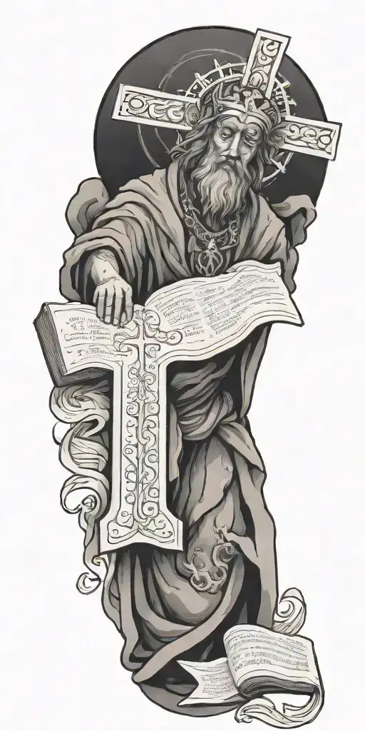 God With Cross And Bible Scripture