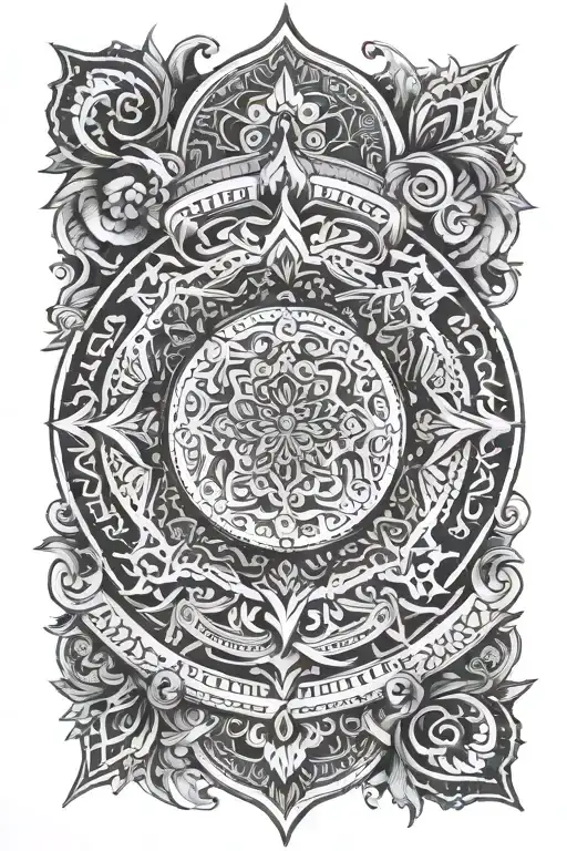 Intricate Mandala Design With Hidden Gym Symbols And Bible Verses