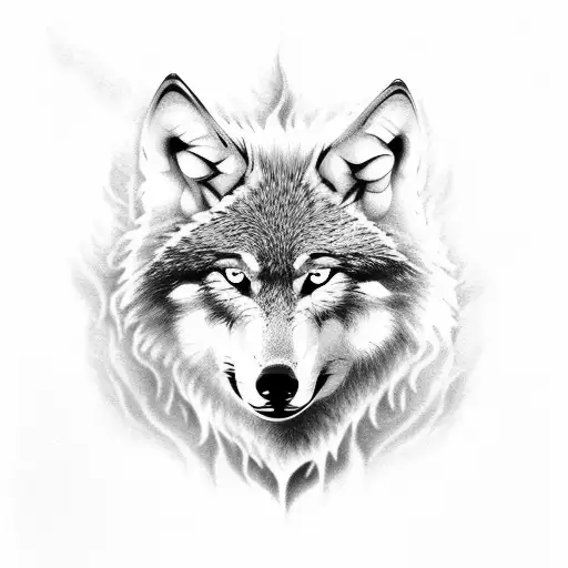 Wolf With Fire Element