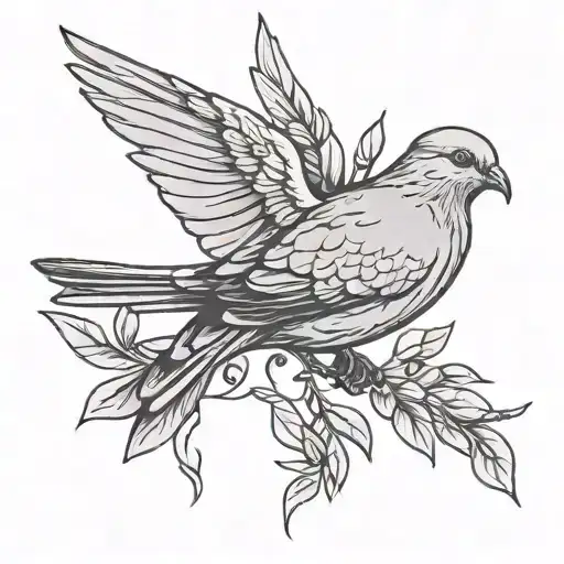 Olive Branch Dove Roman Numerals