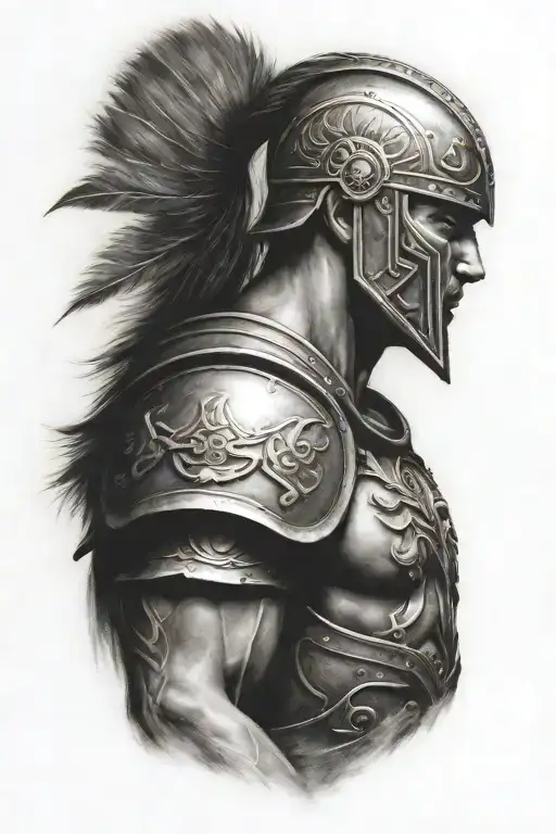 Warrior With Shield Side View