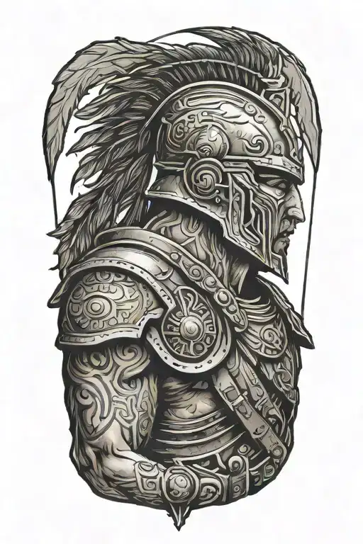 Warrior Side View Though Camera Lens