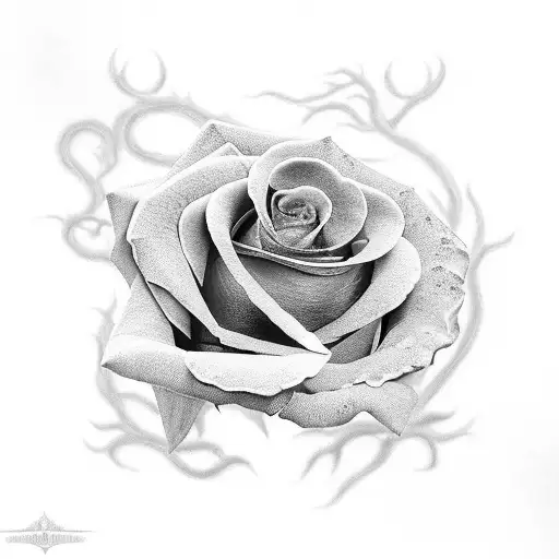 A Black And Grey Rose With Dragon Scales As The Petals