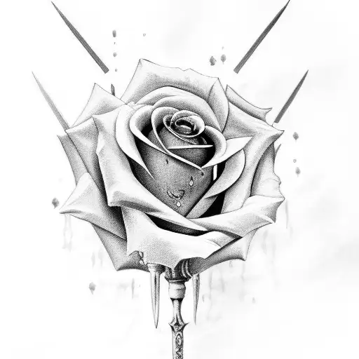 Rose With Sword Through It