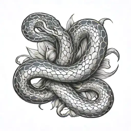 Alstomeria And A Snake On Its Side