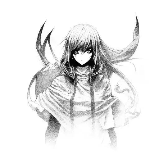 An Eerie Anime Character Playing Video Games In A Dark Gothic Setting