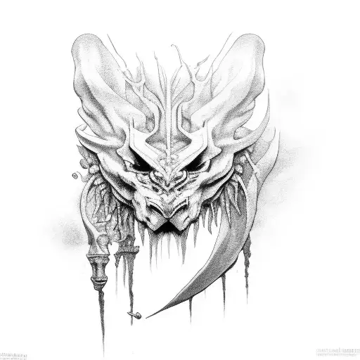 Black And White Xenomorpho For Forearm