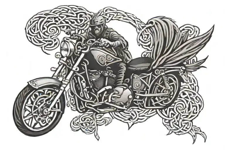 Biker Back Banner Celtic Words Clan Bruce
