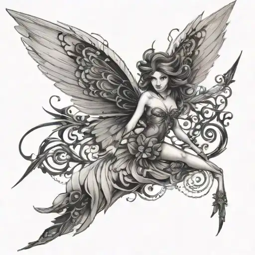 Rock Fairy Wings Flying Towards