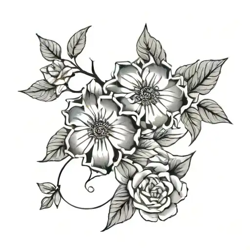 Korean Flower Text