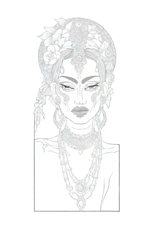 Goddess Kali With Skull And Mandalas