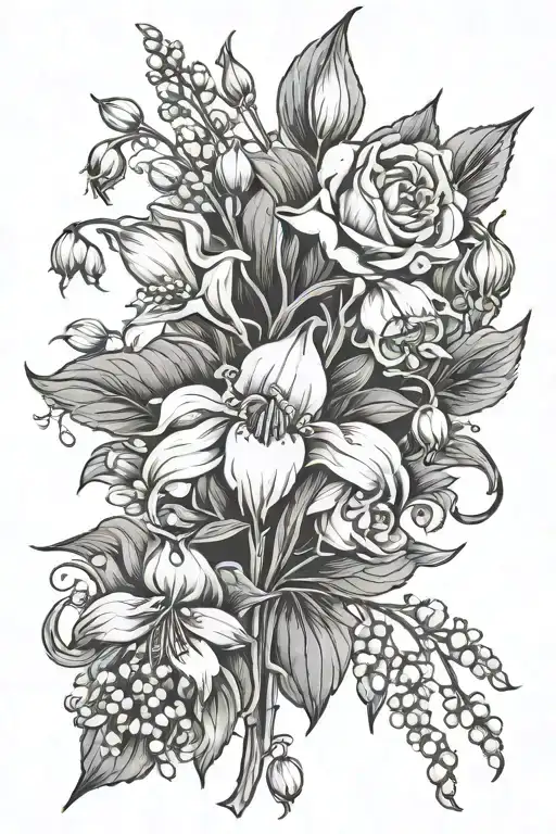 Lily Of The Valley And Roses Growing