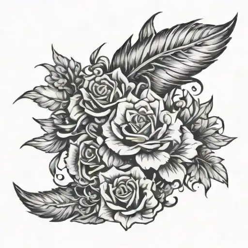 Spine Broken Sword With Flowers Wrapped