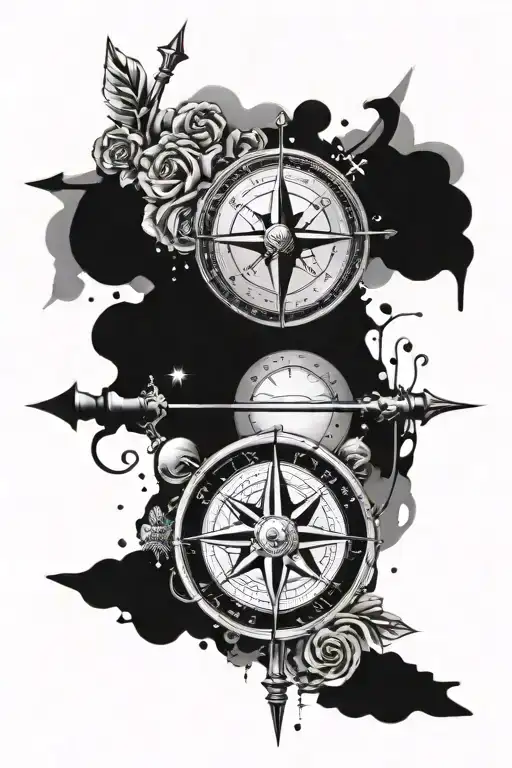 Libra Compass Surrounded By Various