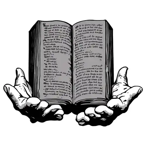 Open Palms Holding A Bible