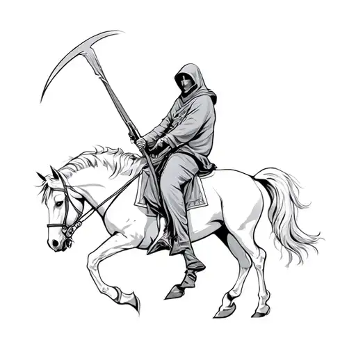 A Grim Reaper Riding A Horse