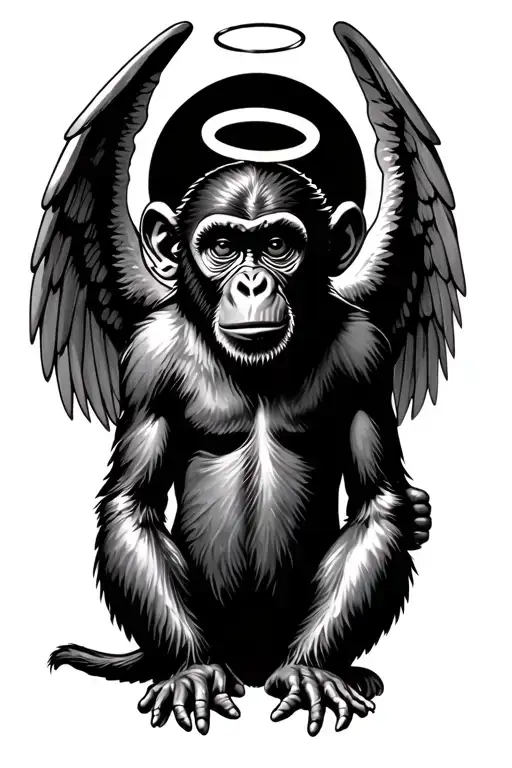Monkey With Wings And Halo