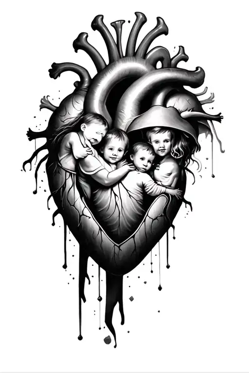 4 Children Inside A Real Heart For Men