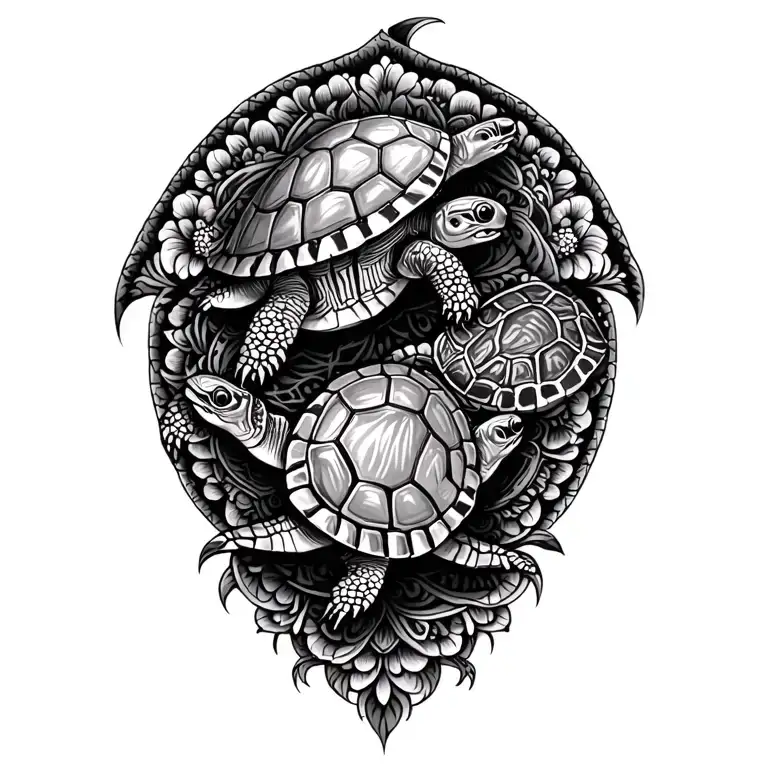 Mandala With Two Turtles