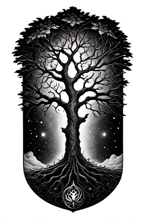 Tree Of Life Lower Fore Arm Tatto Space For Text In Center