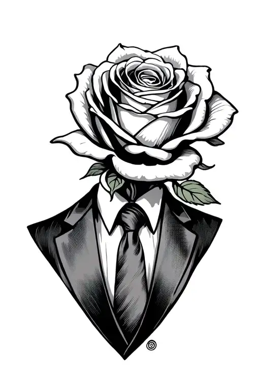 A Rose Wearing A Suit And Tie
