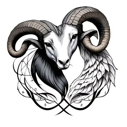Aries And Sagitarious Zodiac Signs Intertwined