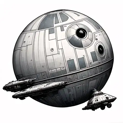 Death Star Wars Spaceship Flying