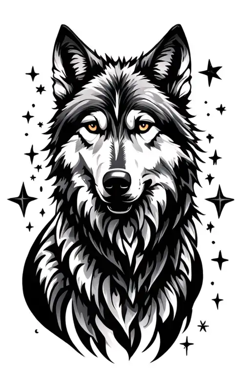 Wolf And Stars Mixed