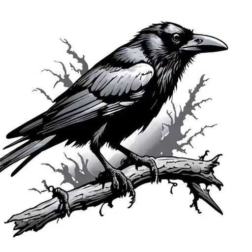 Stencil And Real Image Of The Crow 1994