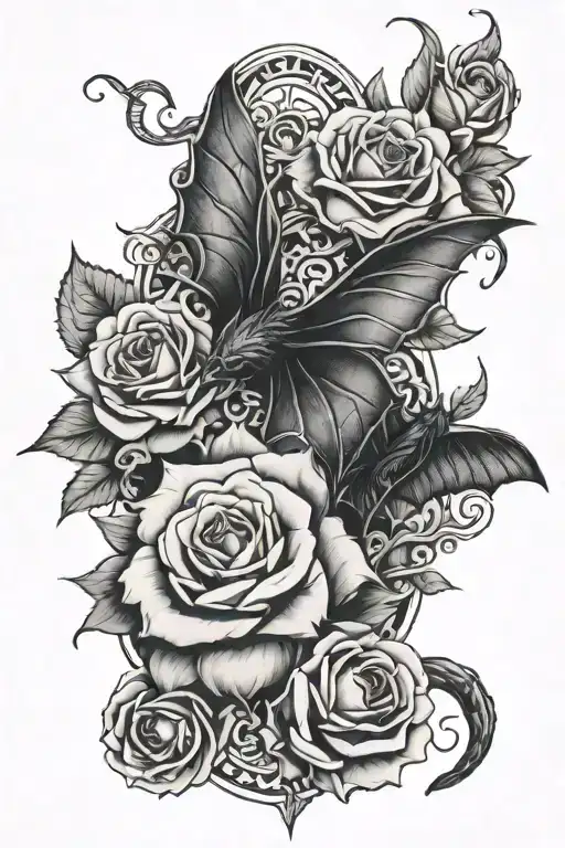 Bat Wing Roses Snake Chemistry Gothic