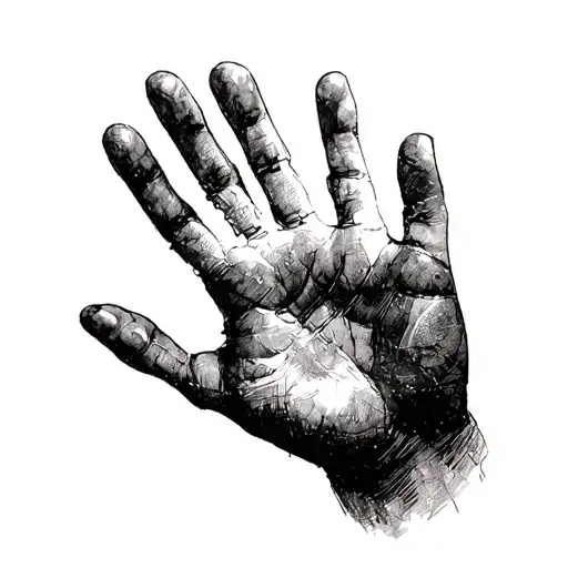 Baby Palm Hand Print Sketch