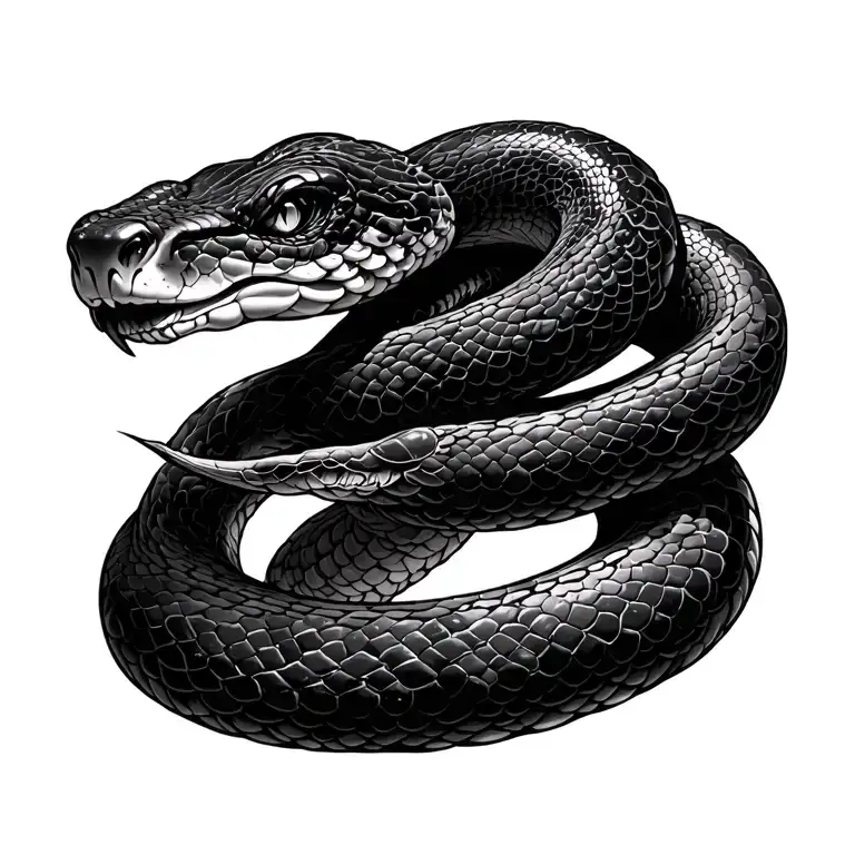 Snakes Intertwined With Astronomical Detail In Scales