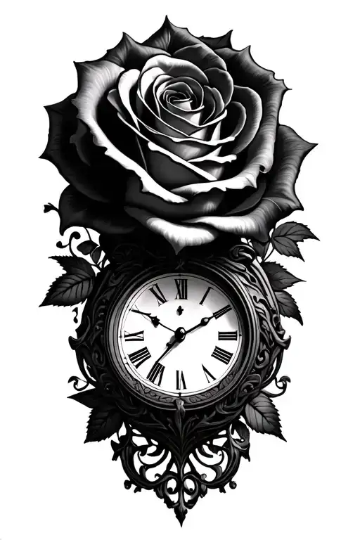 Roses Clock Inside