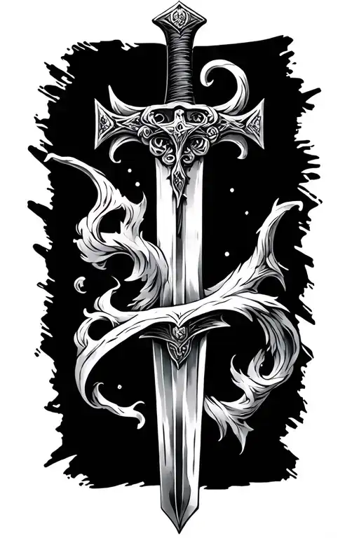 Sword Decorated With Christian Imagry