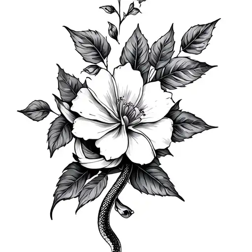 Masculine Flower And Snake Fore Arm