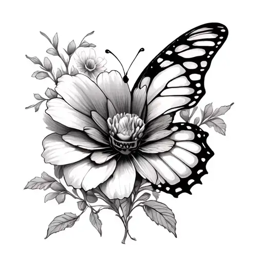 Skeleton Flower Floral Butterfly For Shoulders