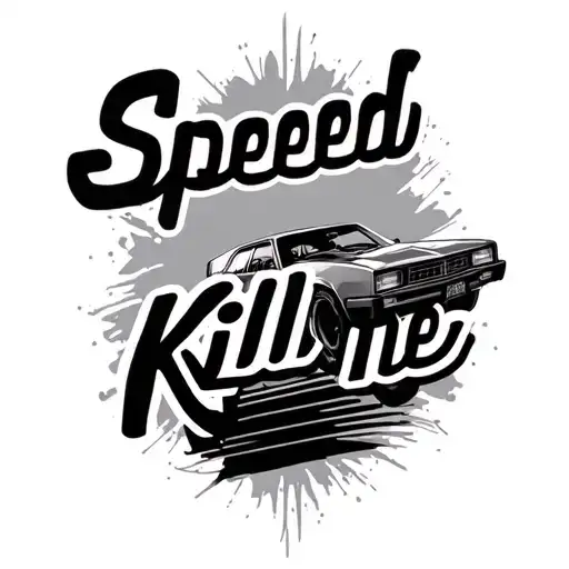 Car And Quote About Speed Kill Me