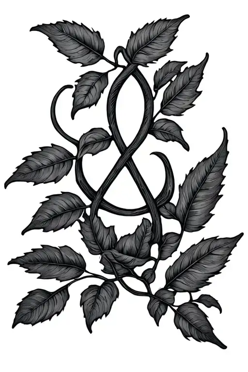Long Vine Leaves That Form The Norse Protection Rune And The Symbol For Unconditional Love
