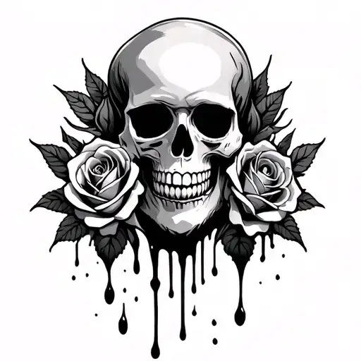 Roses Skull Blood